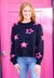 Oddi Go Far Rock Star Sweater - Black/Fuchsia