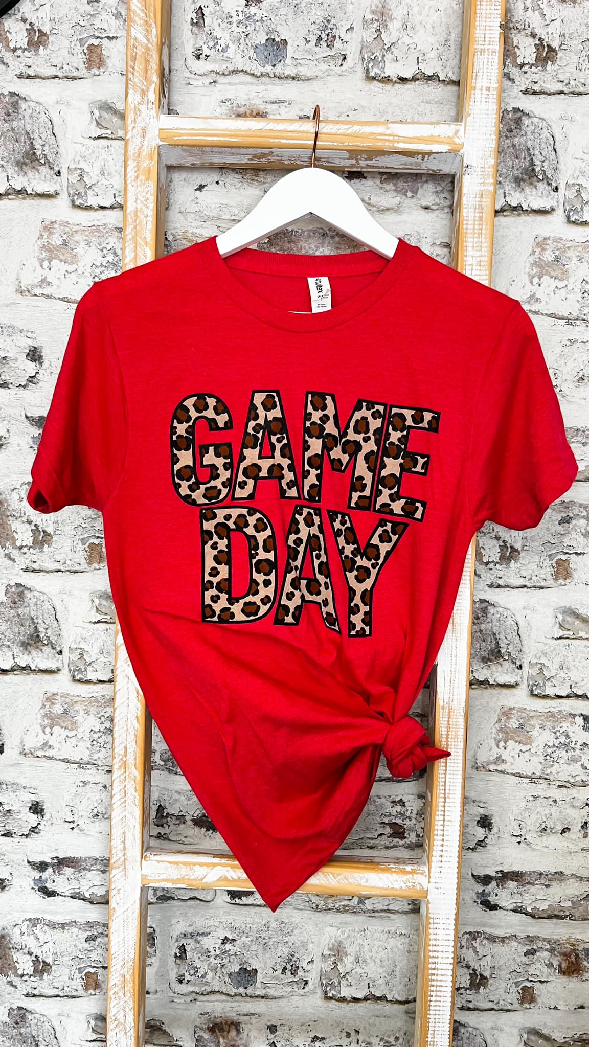 Graphic Tee - Game Day Red Leopard