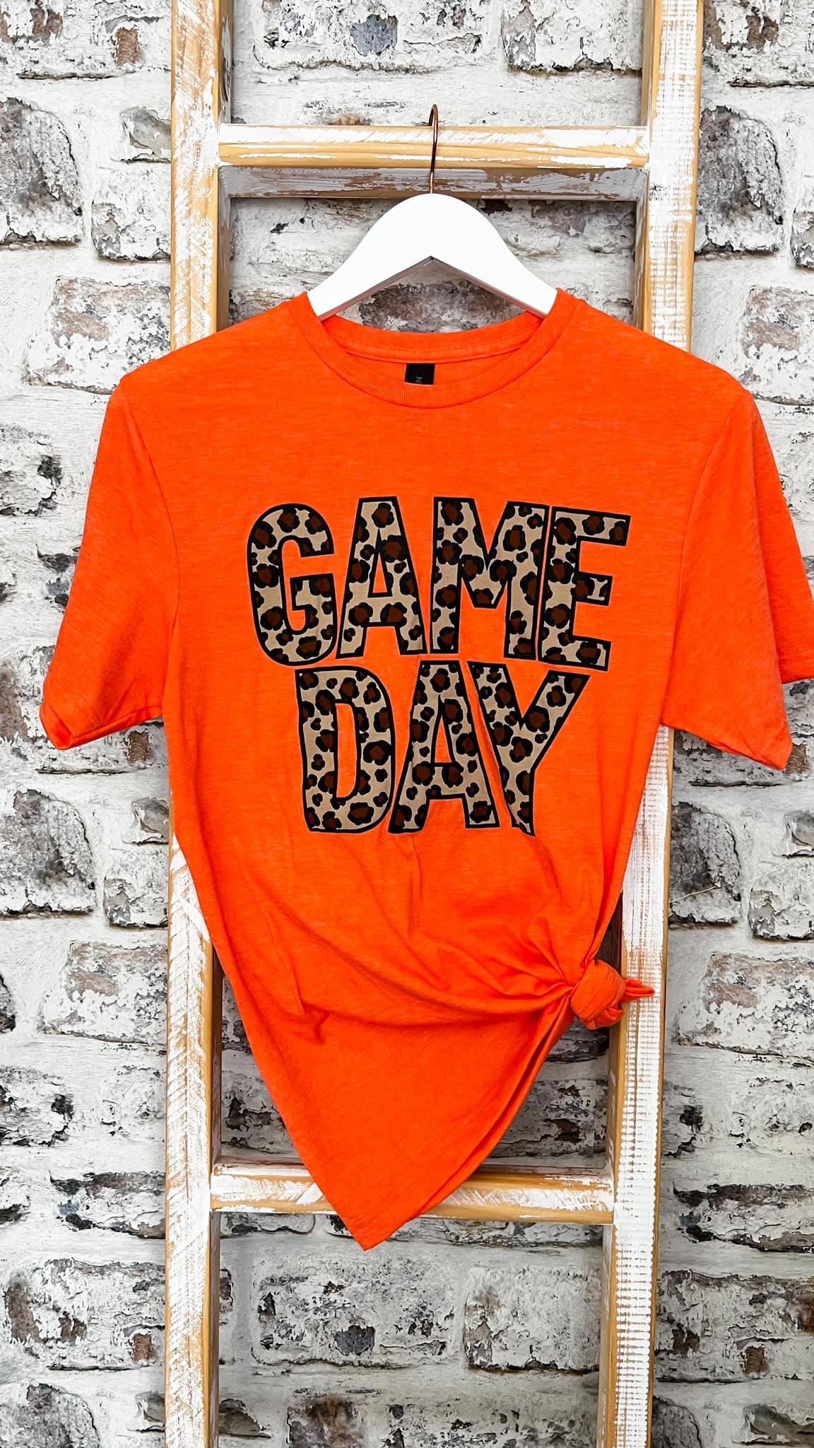 Graphic Tee - Game Day Orange Leopard