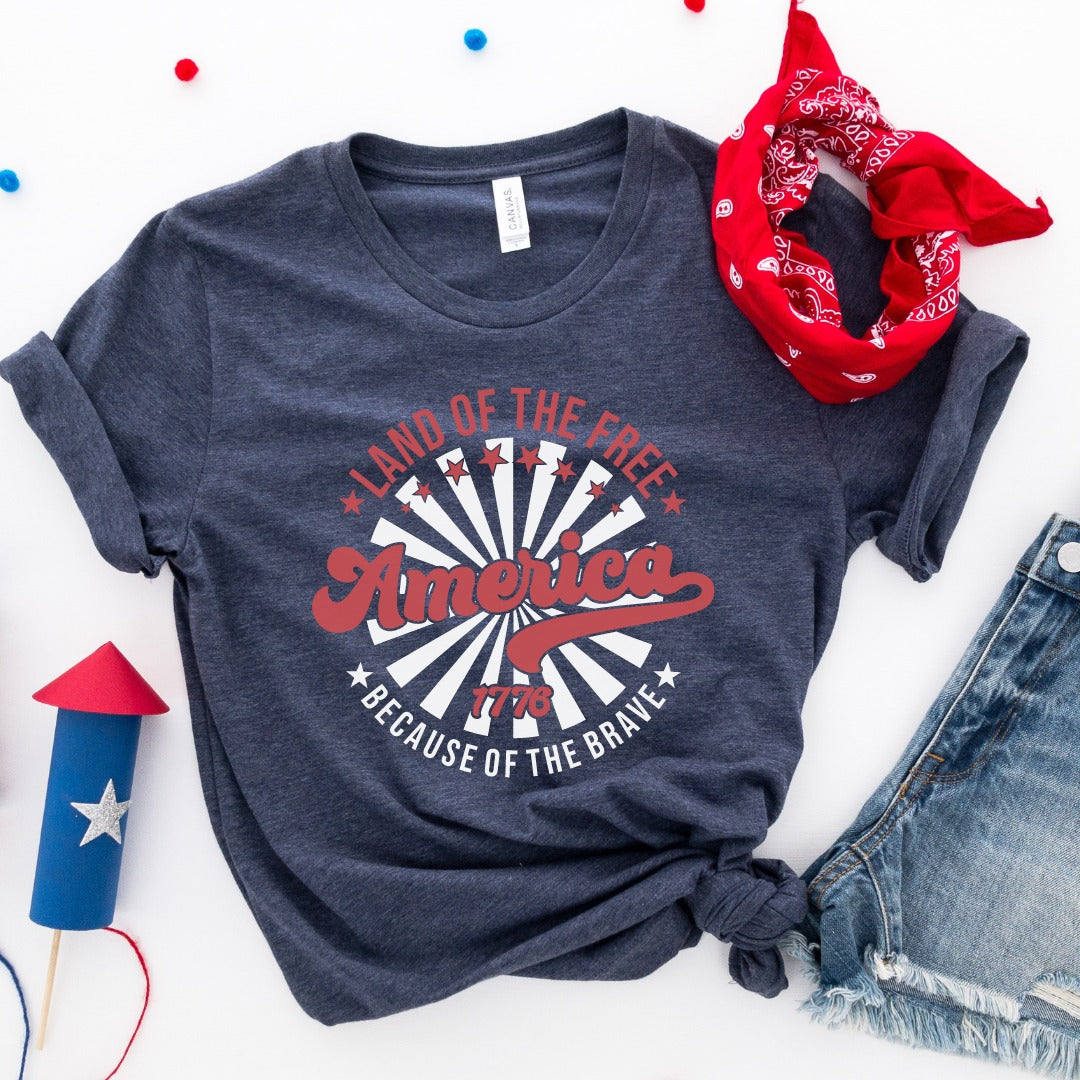Graphic Tee - Land of the Free Because of the Brave
