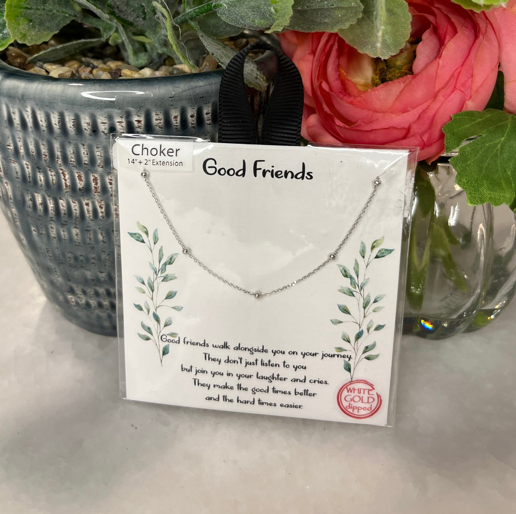 Necklace - Good Friends Choker Silver