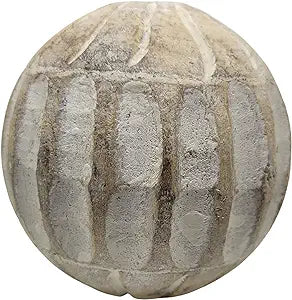 Wooden Decor - Carved Medallion Striped Decorative Ball