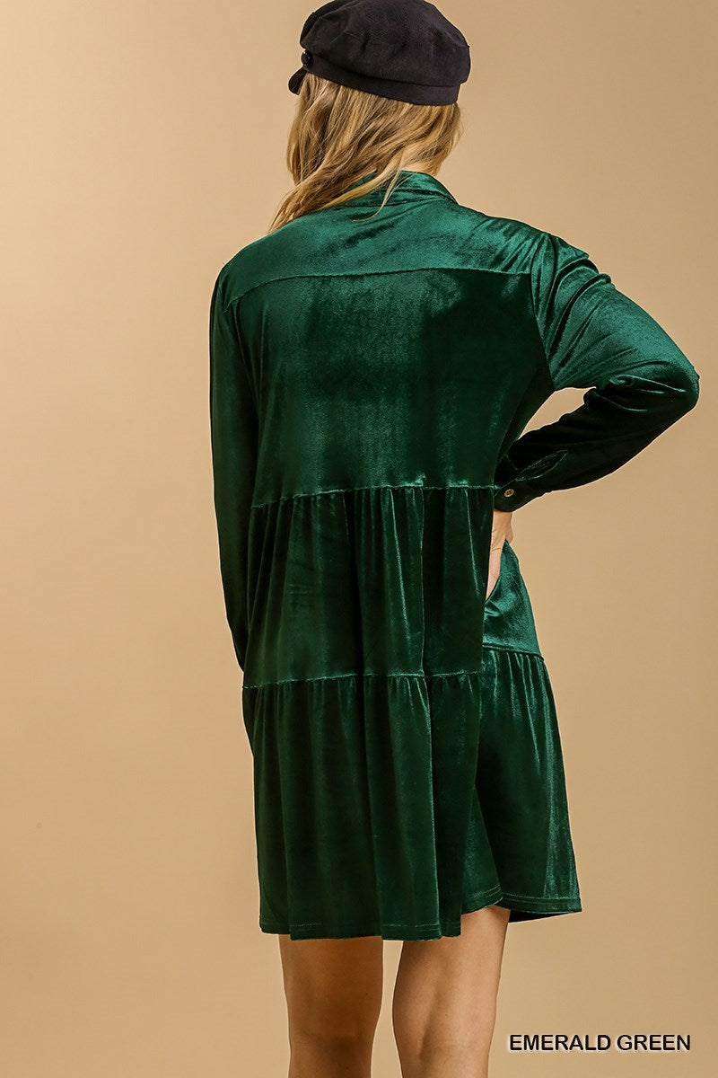 UMGEE Va Va Velvet Dress - Emerald Green