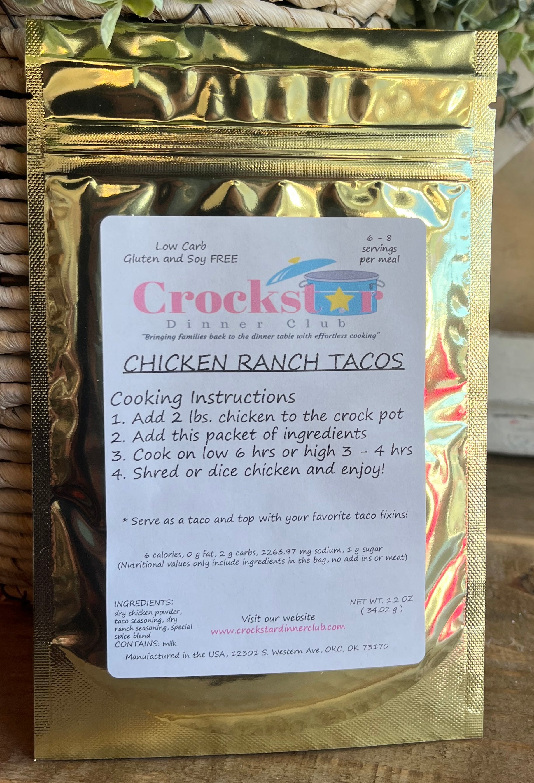 Crockstar Dinner Club - Chicken Ranch Tacos