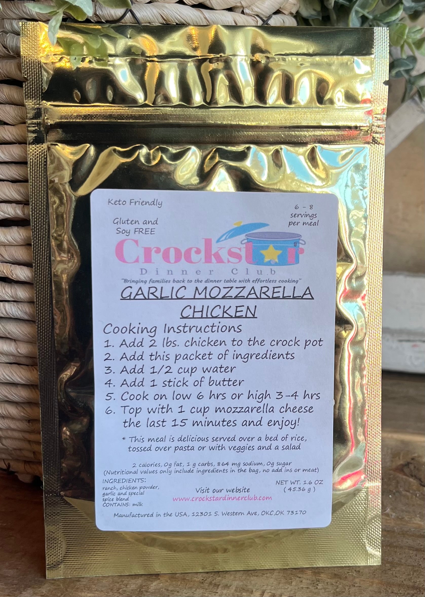 Crockstar Dinner Club - Garlic Mozzarella Chicken