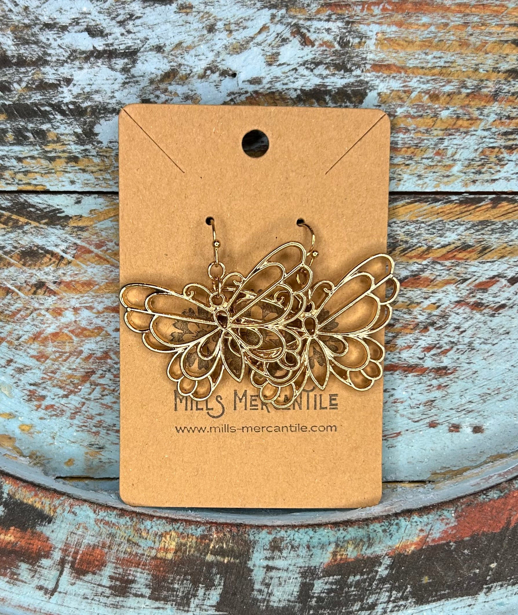 Earrings - Golden Butterflies