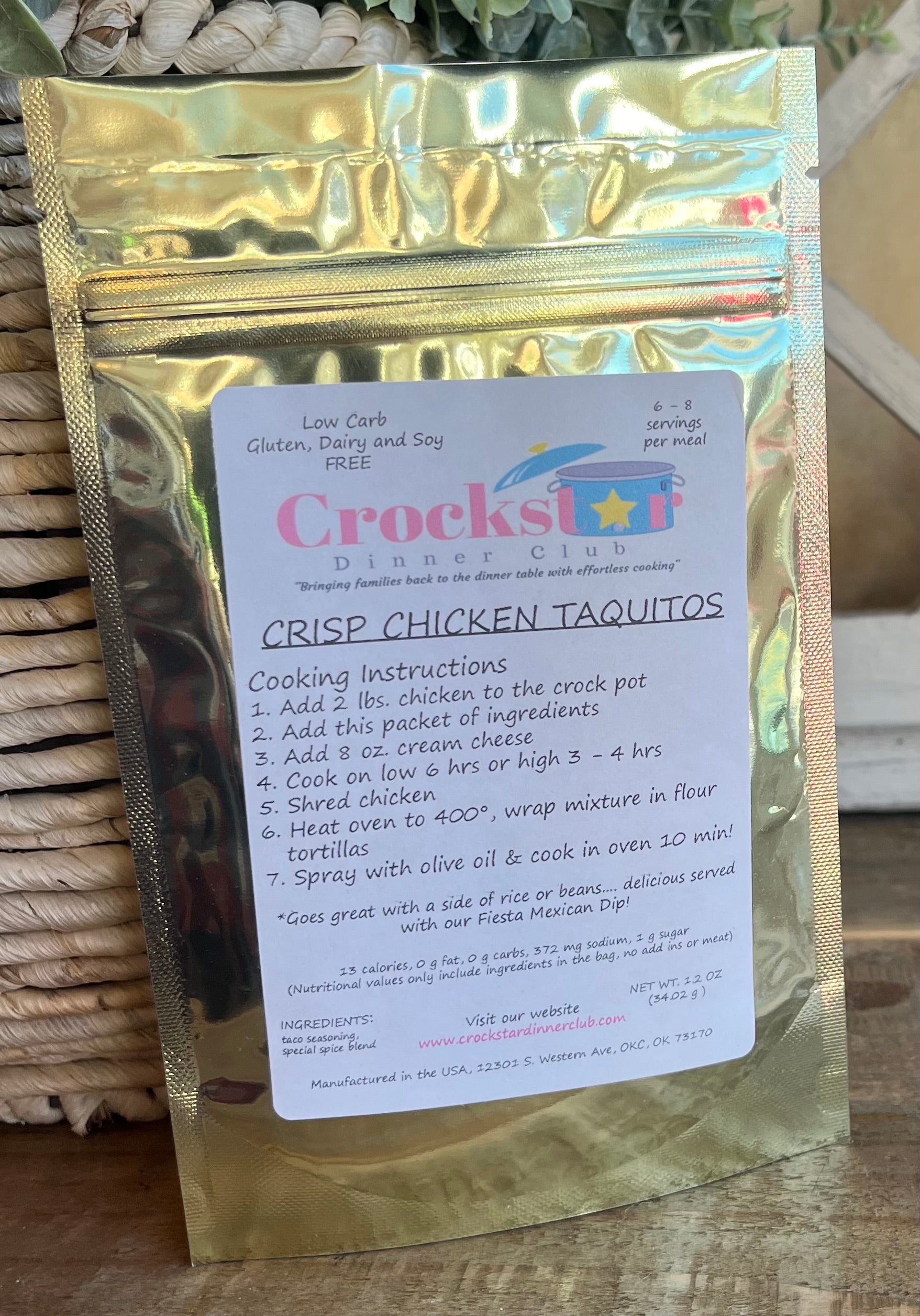 Crockstar Dinner Club - Crisp Chicken Taquitos