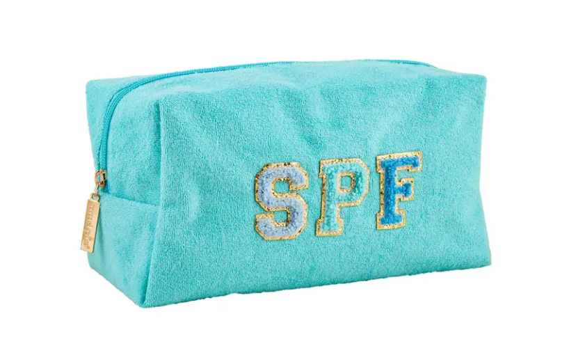 Mud Pie Terrycloth Chenille Letters Pouch - SPF