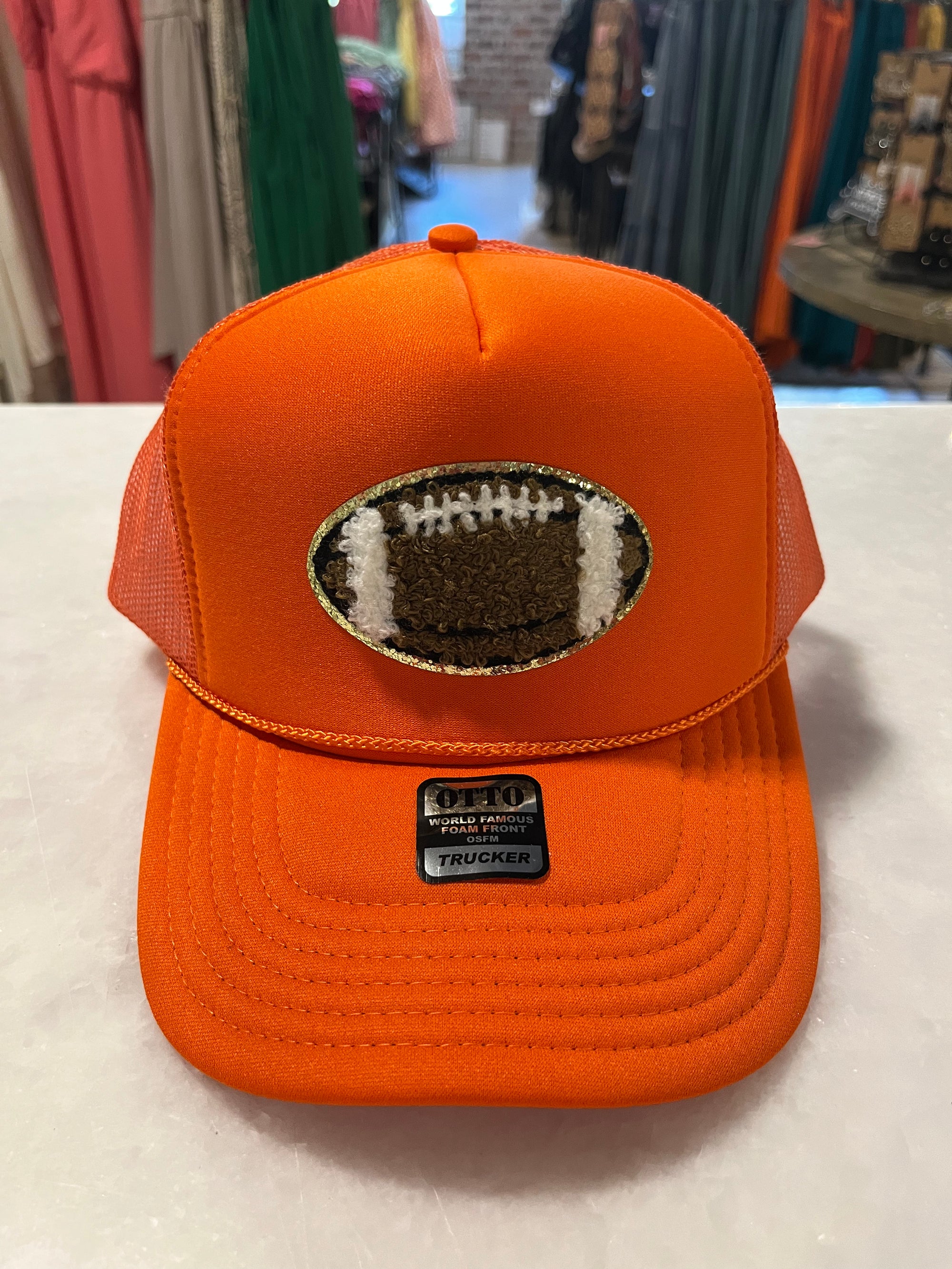 Hat - Football Patch Cap - Orange