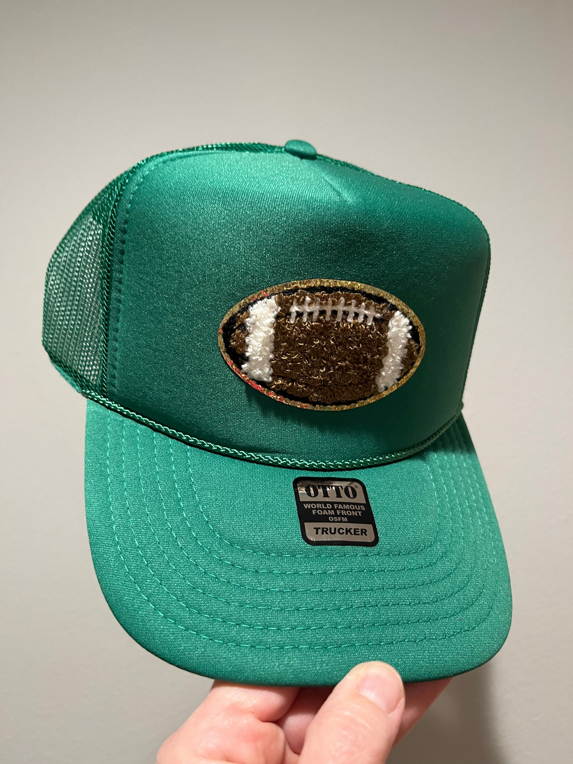 Hat - Football Patch Cap - Kelly Green