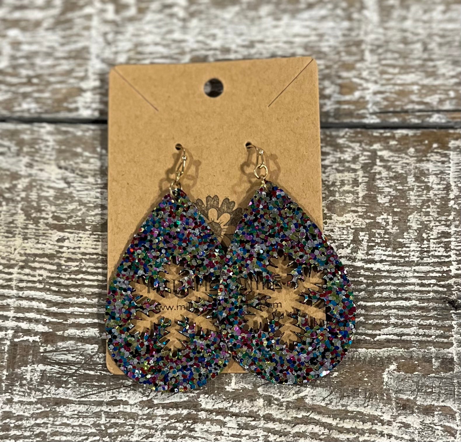 Earrings - Glittering Snowflakes