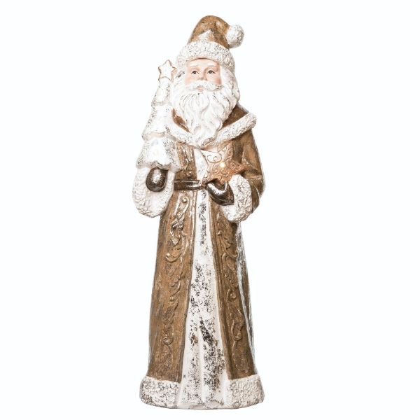 Figurine - MGO Light Up Gold Glitz Santa - Y9744