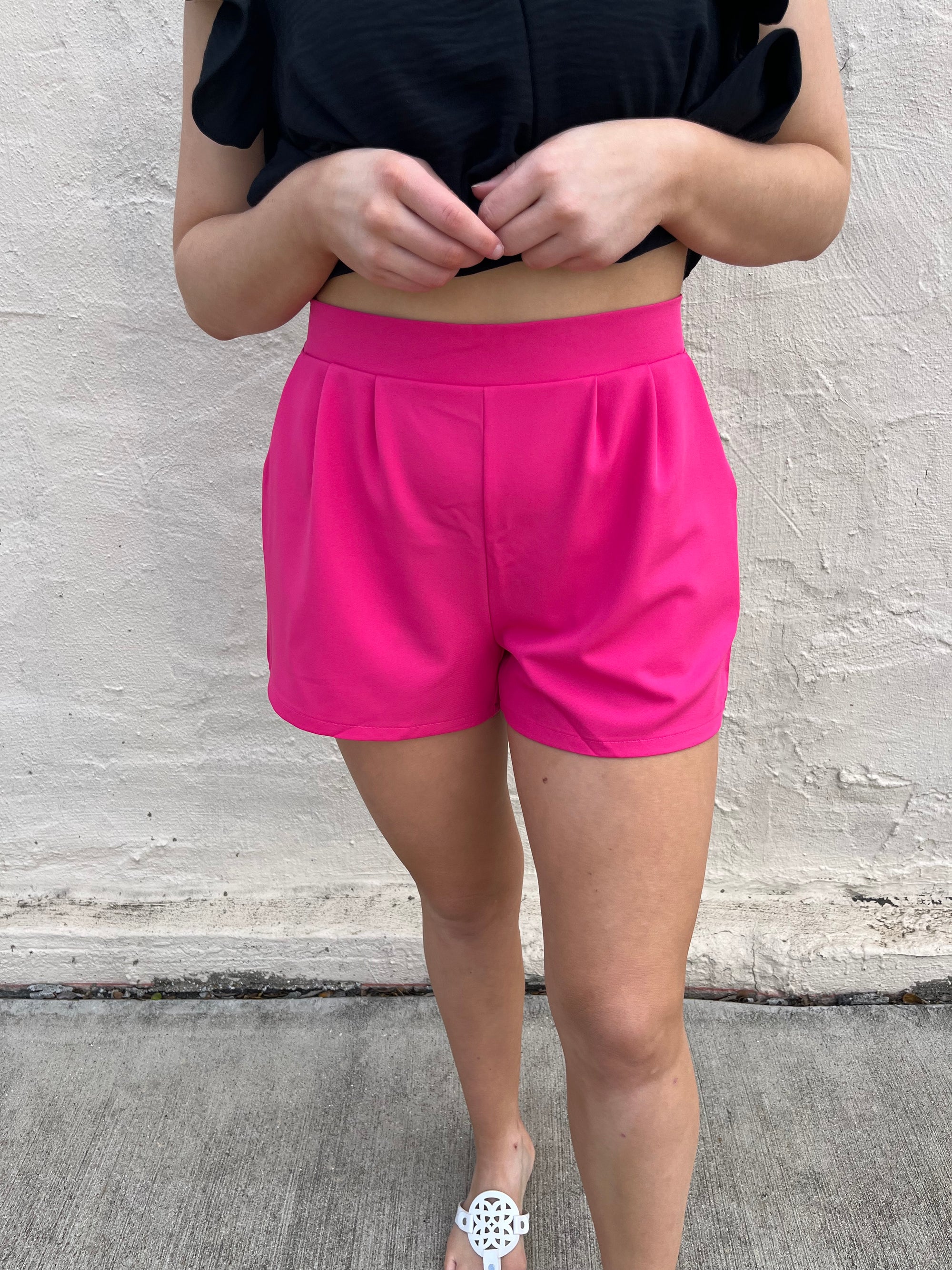 Umgee - Hot Pink - You 'ComPLEAT' Me Dressy Shorts