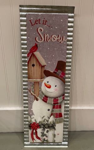 Metal Sign - Holiday Snowman