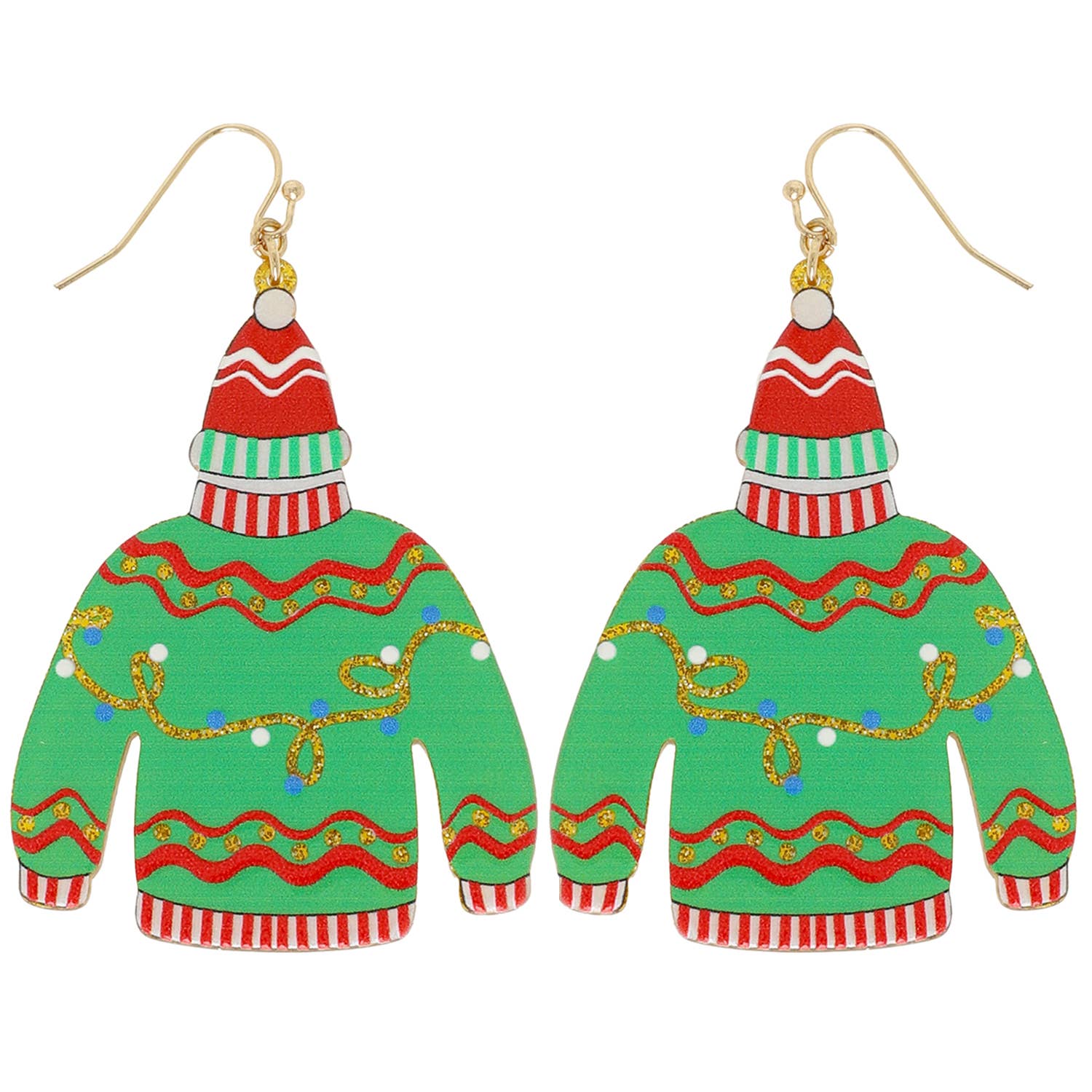 Christmas Ugly Sweater Acrylic Dangle Earrings