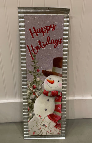 Metal Sign - Holiday Snowman