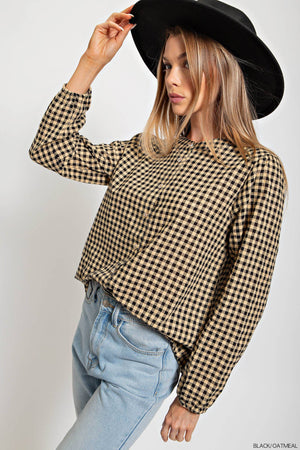 Kori Gingham Gal Button Front Shirt