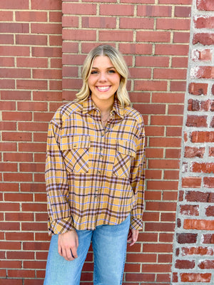 Kori Thunder Mountain Flannel Shirt - Mustard