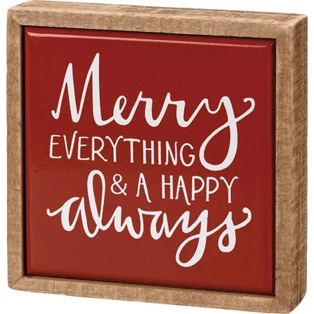 Box Sign - Merry Everything & A Happy Always Mini