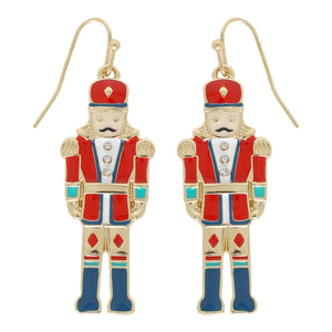 Christmas Nutcracker Epoxy Dangle Earrings