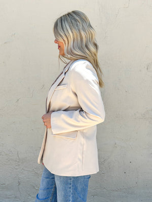 Blu Pepper Sarah Classic Blazer - Oatmeal