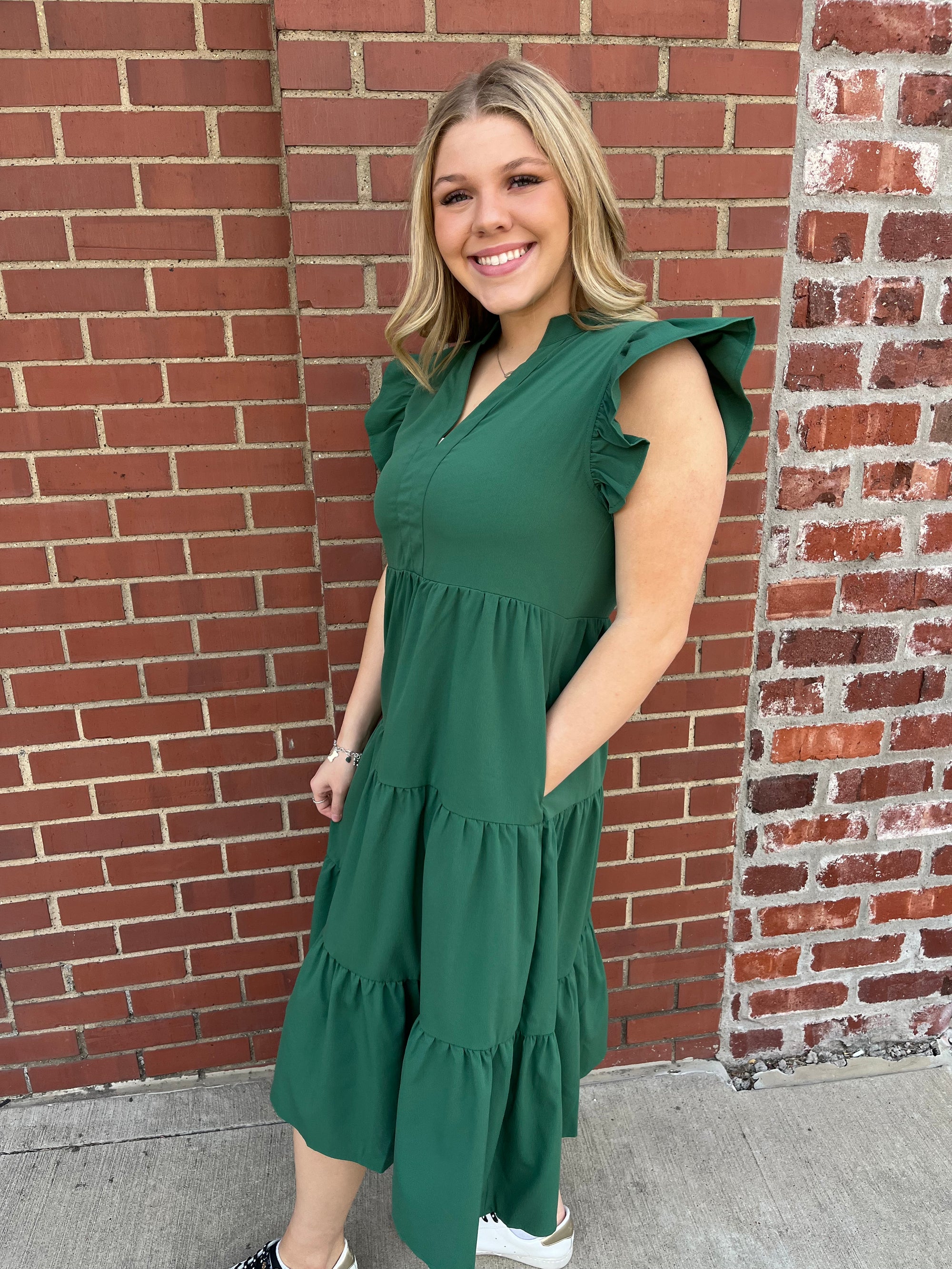 ENTRO Madison Dress - Amazon Green