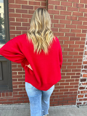 Entro My Lovely Lady Sweater - Red