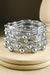 Shiny Ball Bead Stretch Bracelet - Silver