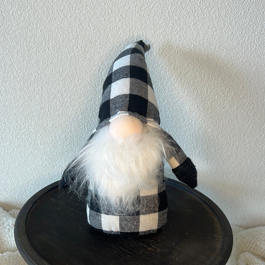 Plush - Black & White Plaid Gnome