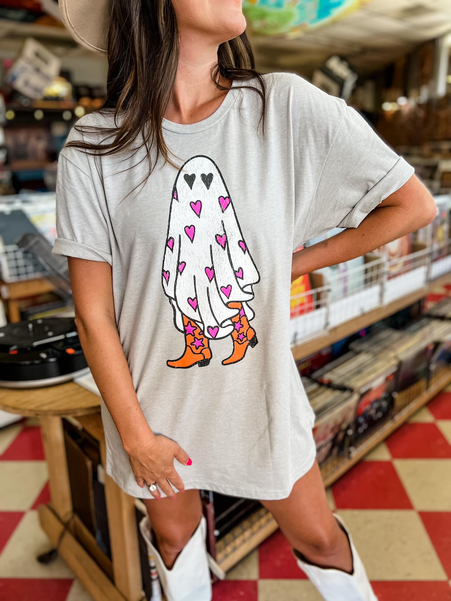 Boo in Boots Halloween Graphic Tee
