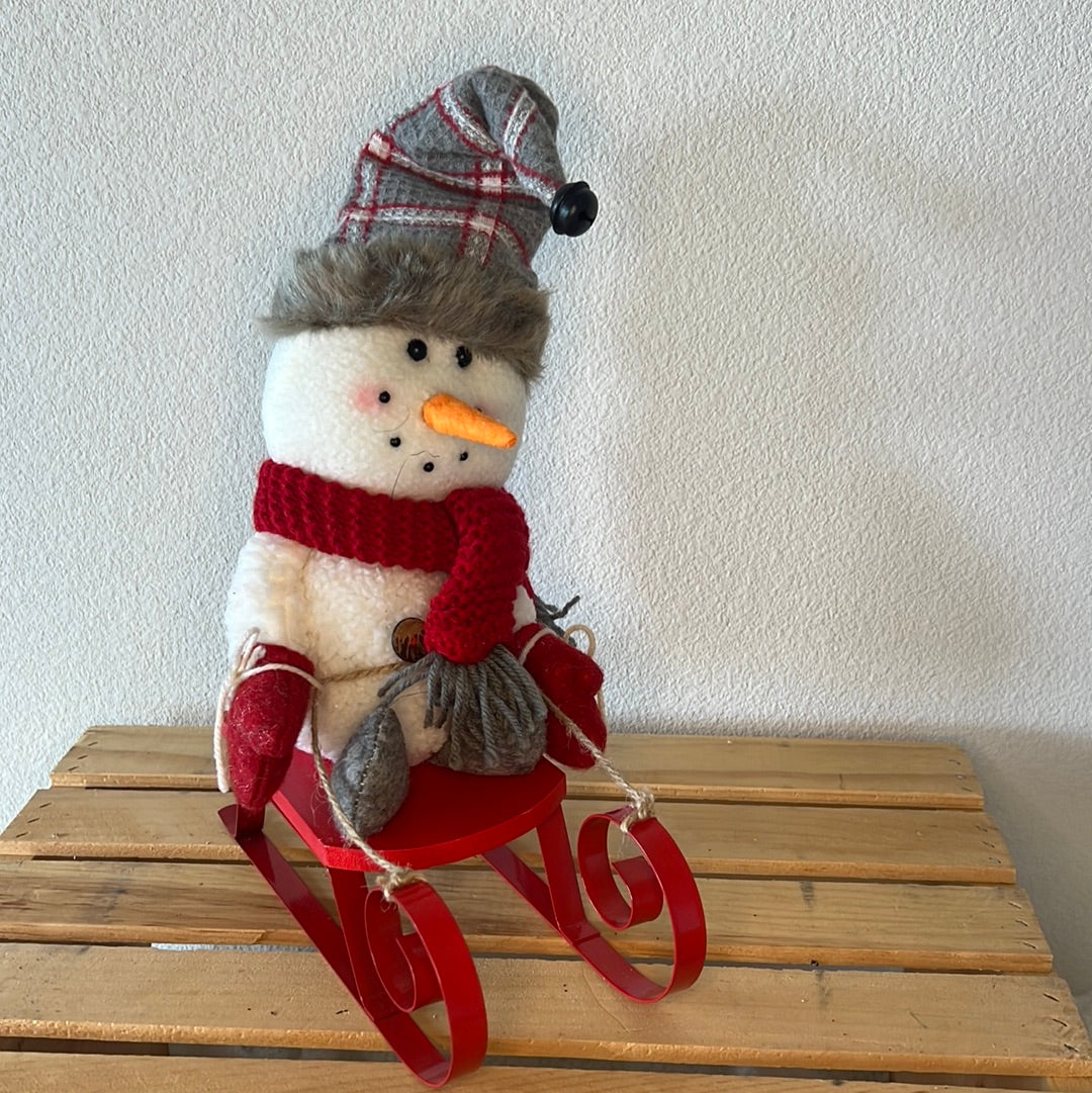 Plush - Cozy Sledding Snowman w/Shovel