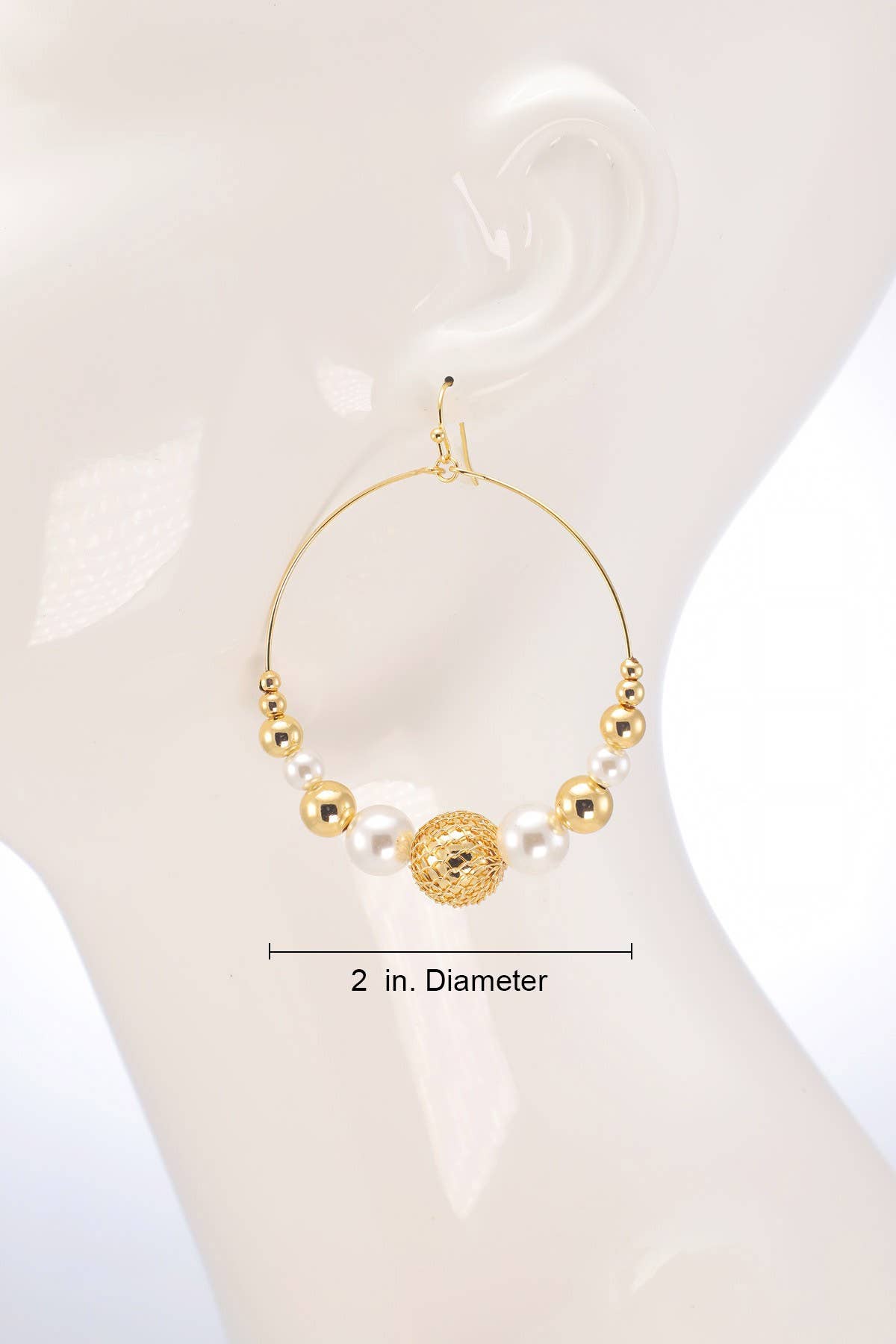 Mercy Me Wire Hoop Earrings with Decorative Pearls