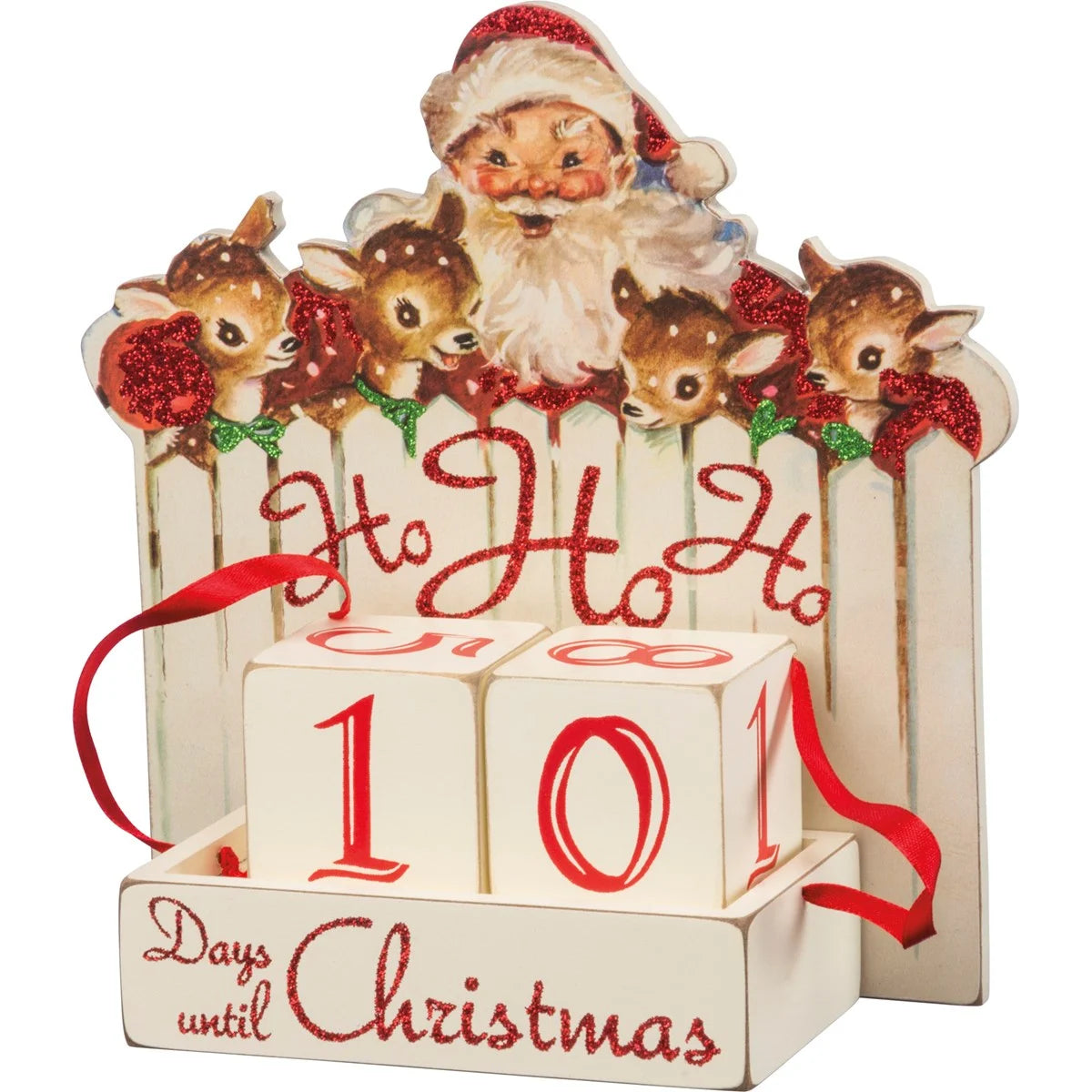 Wooden Sign - Ho Ho Ho Block Countdown