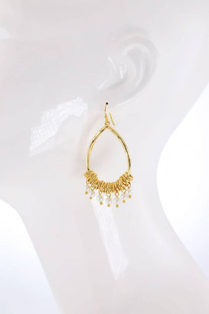 Elise Interlocked Teardrop Earrings with Pearls