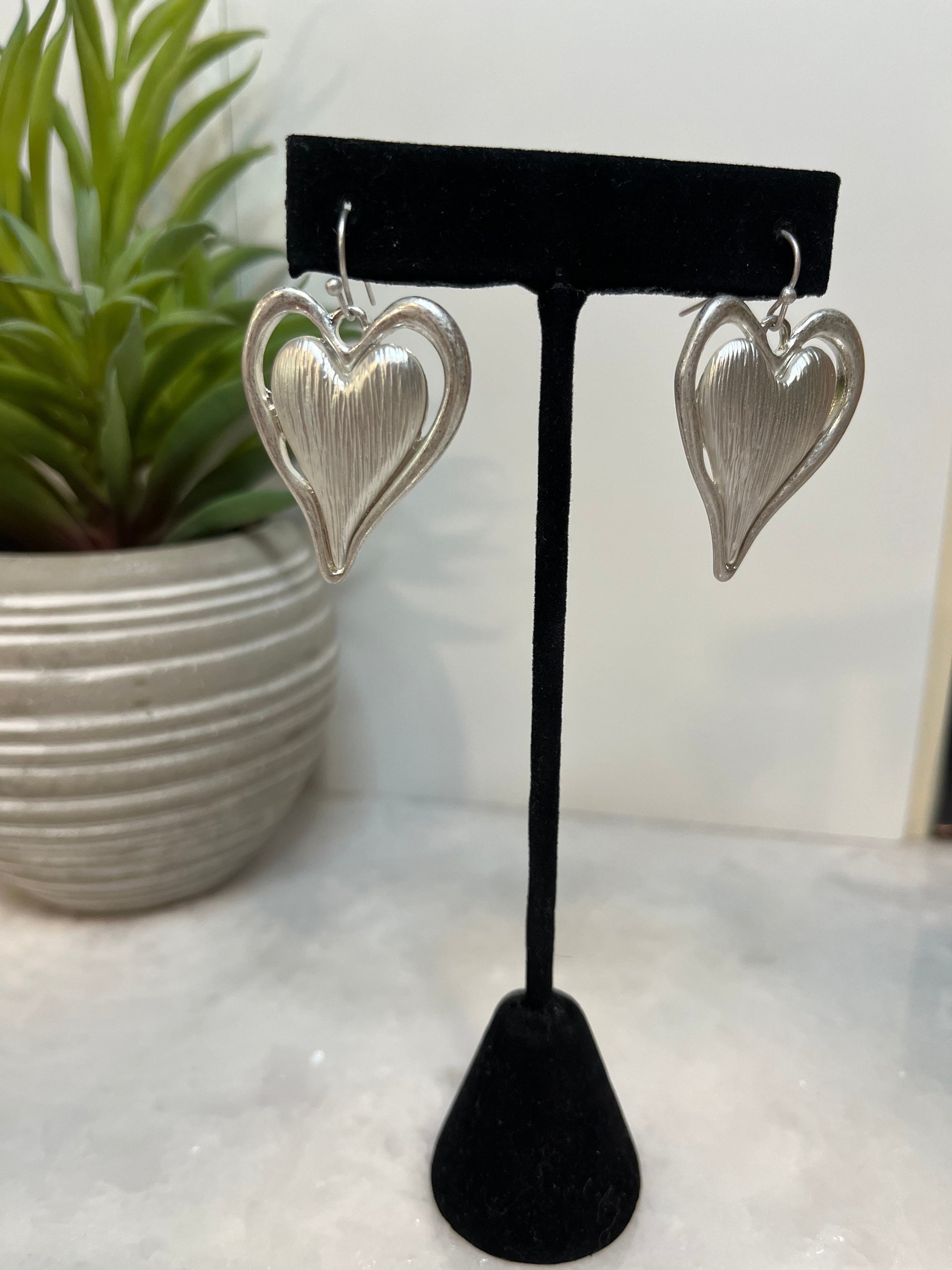 Earrings - Silver Hearts