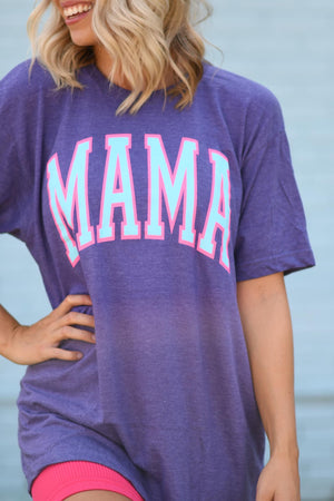 MAMA Varsity Purple Graphic Tee