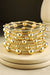 Shiny Ball Bead Stretch Bracelet - Gold