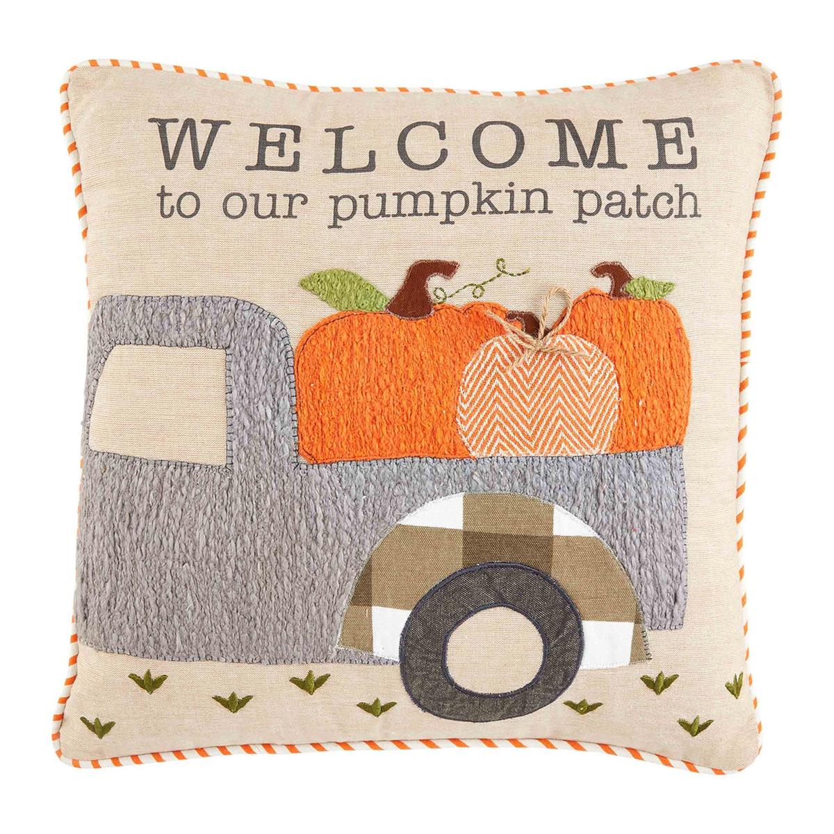 Mud Pie Pillow - Welcome Pumpkin Truck