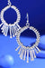 Xylo - Silver - Beaded Circle Earrings with Accent Bars