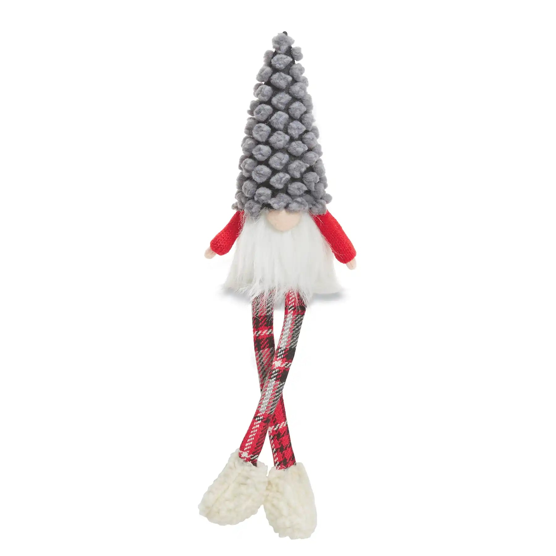 Gray Dot Christmas Gnome Dangle Leg
