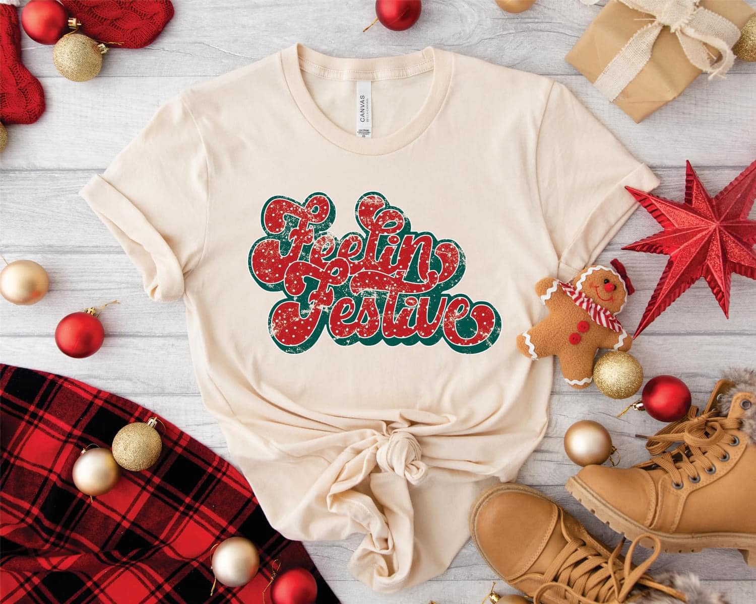 Christmas Graphic Tee - Feelin' Festive