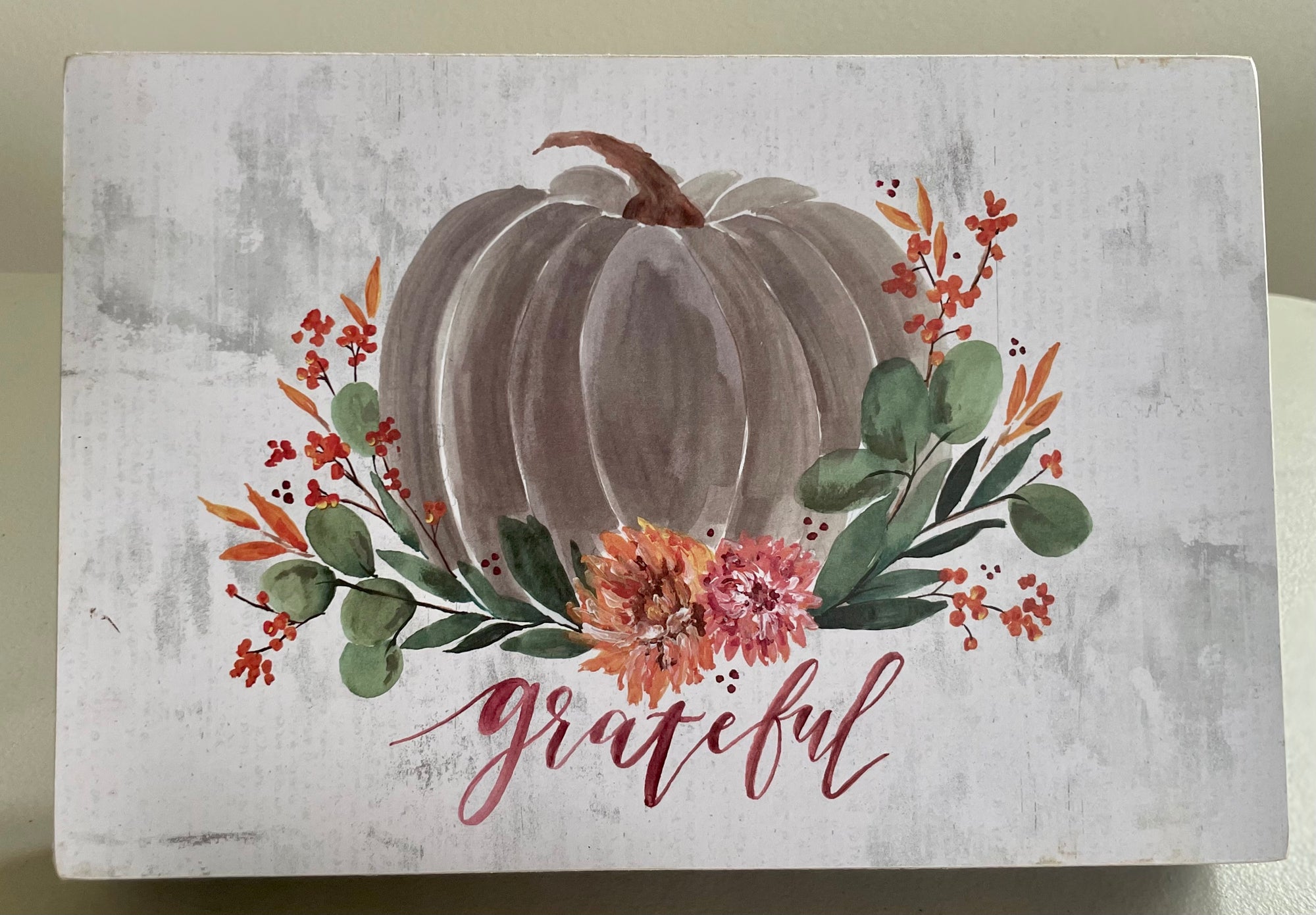 Grateful Pumpkin Box Sign