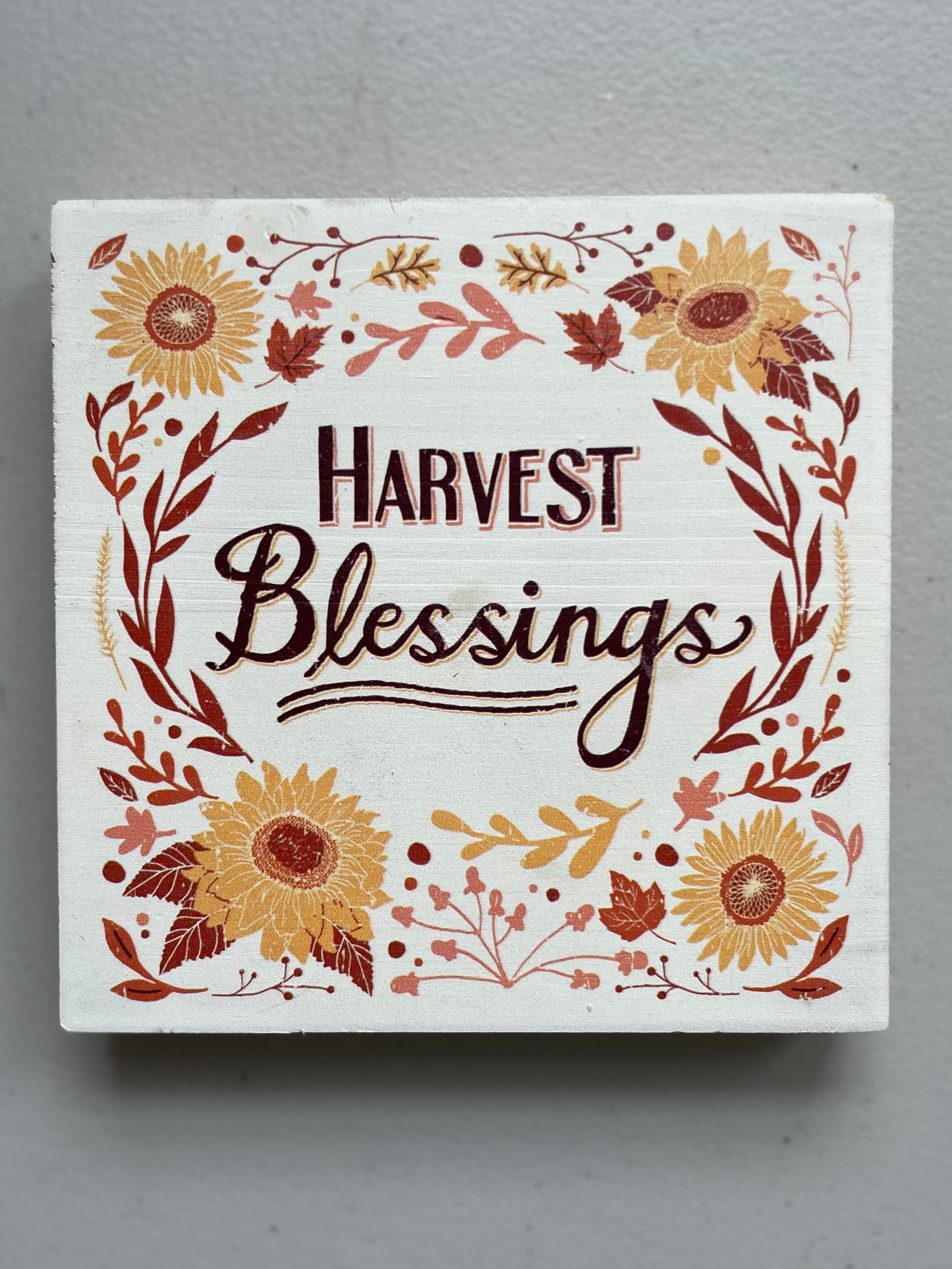 Block Sign - Harvest Blessings