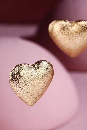 Wild at Heart Textured Heart-Shaped Stud Earrings