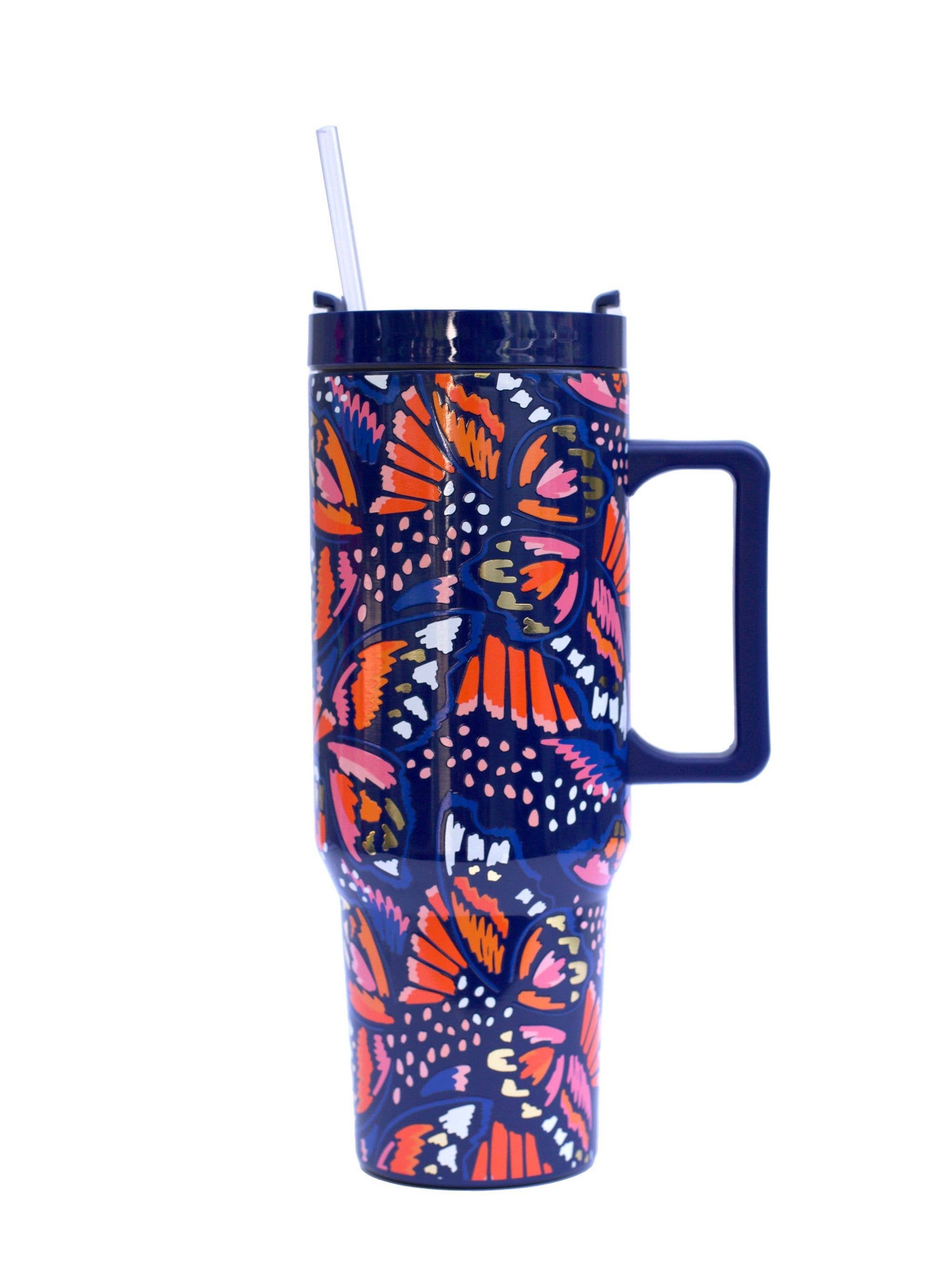 Mary Square Butterfly Tumbler - To-Go Tumbler -  So Fly - 40oz