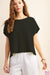 Kori Love Wins Pointelle Knit Sweater Top - Black