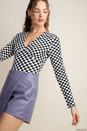 Kori Race Me Checkered Bodysuit