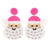 Pom Pom Santa Claus Beaded Christmas Earrings