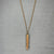 Necklace - Marbled Stone Bar Gold & Tan