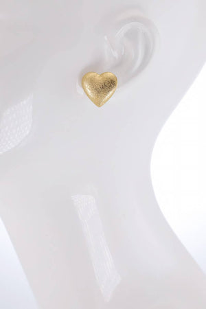 Wild at Heart Textured Heart-Shaped Stud Earrings